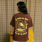 TALKING TOES | Happy Homebody Oversized Tee | Brown