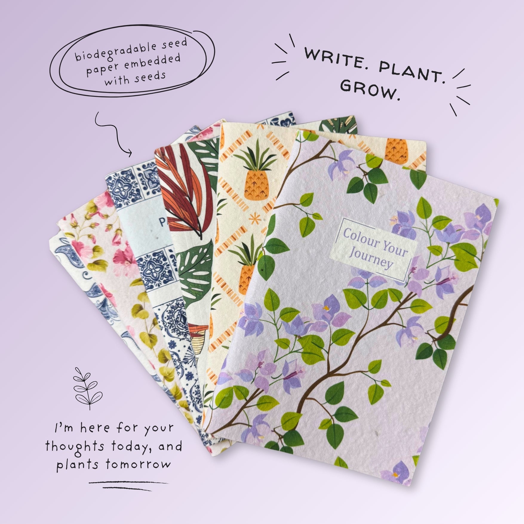 PURPLE AND PURE | Plantable Notebook Gift Set - Hibiscus Bloom