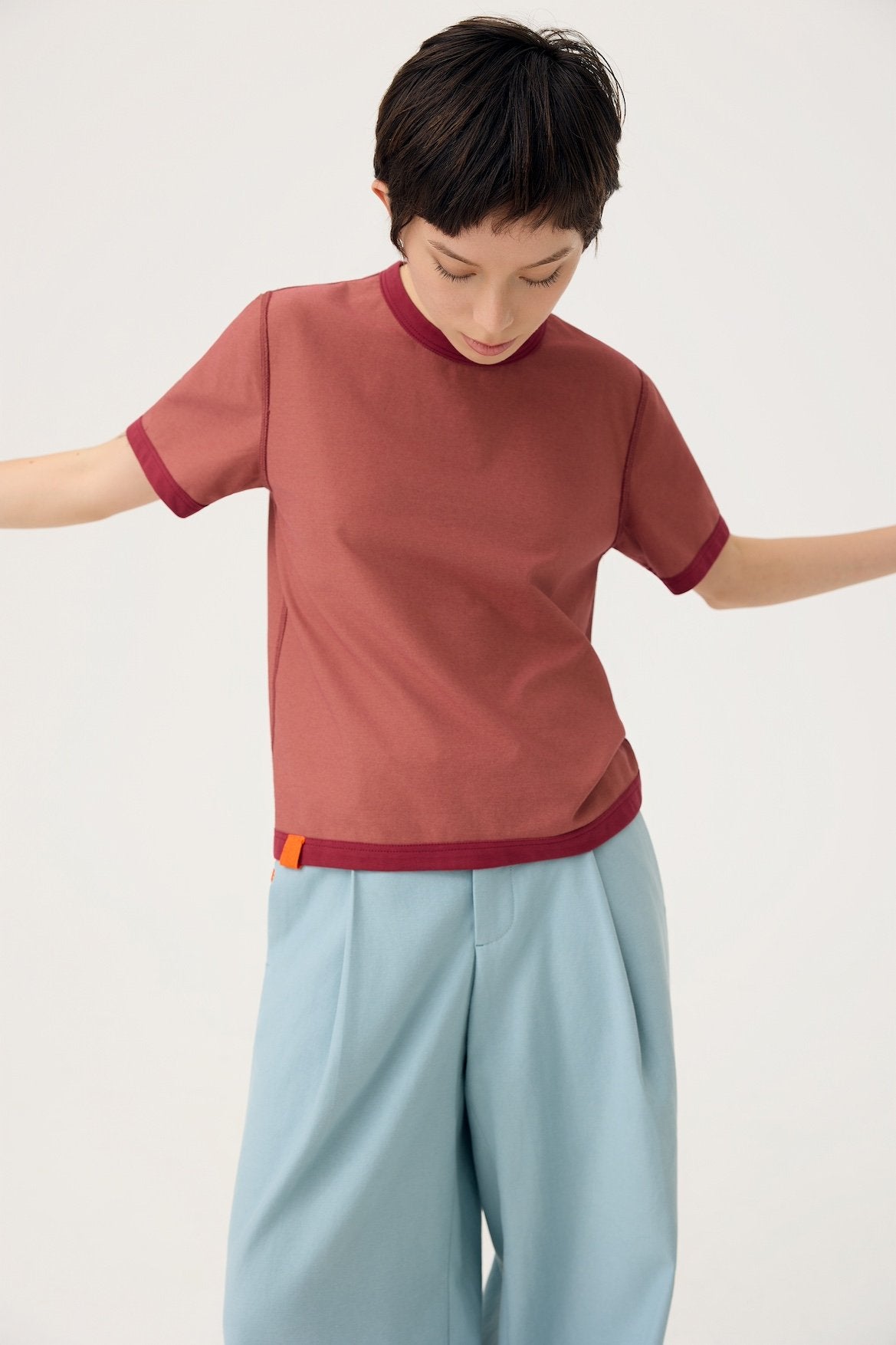 3EIGHTH | Everyday Reversible Tee in Burgundy & Sappanwood