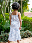 NIMBU | Sasha White Anchor Girls Long Dress in Cotton