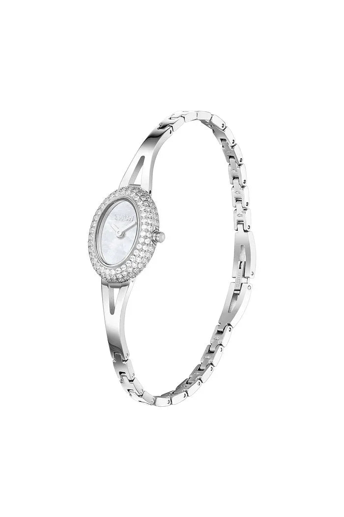 BLACK BY BLUE BRAVE | THCN N· I Mini Mother-of-Pearl Dial Silver Jewelry Watch