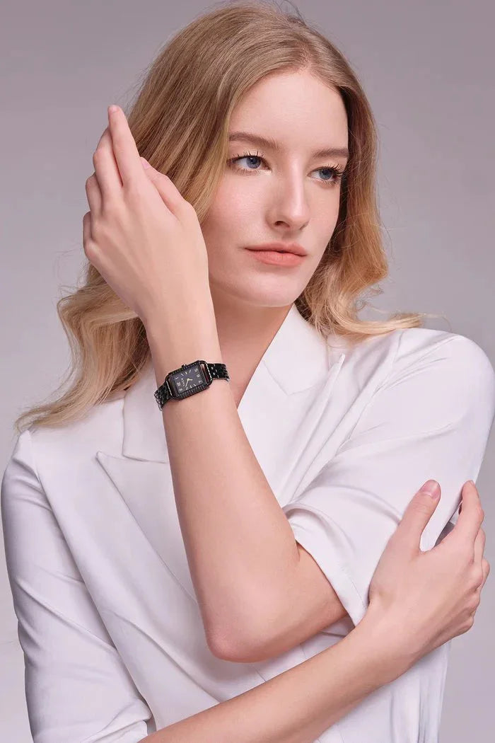 BLACK BY BLUE BRAVE | THCN H· I Reflection Black Dial & Black Bracelet Watch