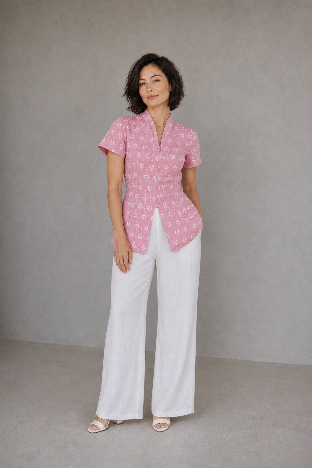 ANS.EIN | FLOWER Blush Batik Kebaya Peplum Top