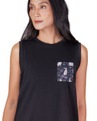 STUDIO QILING | Black Cotton Jersey Tank Dress