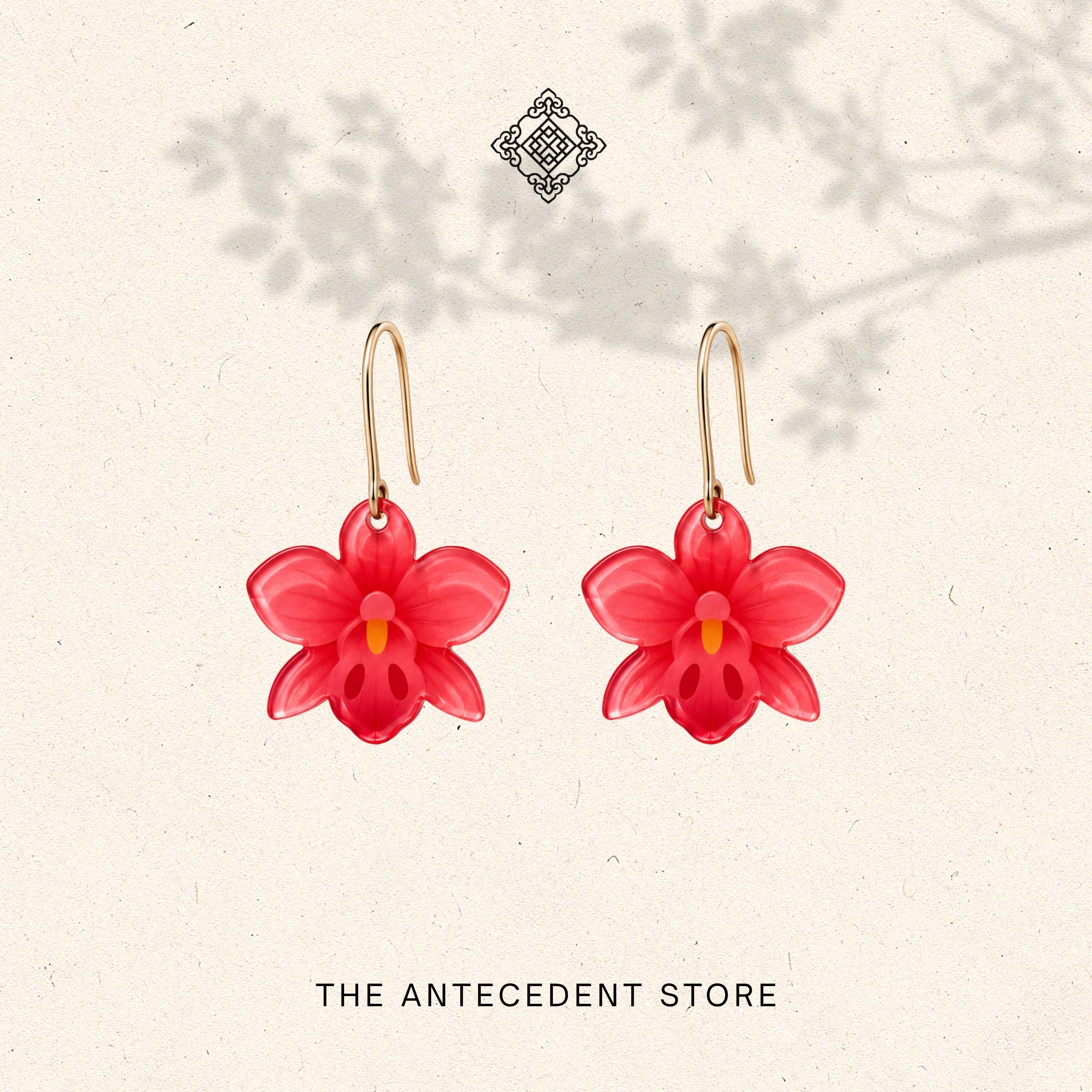 THE ANTECEDENT STORE | Red Orchid Earrings | Stories Of Singapore