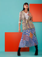 PHOTO PHACTORY | Peranakan Pleated Midi Skirt | Ink Blue