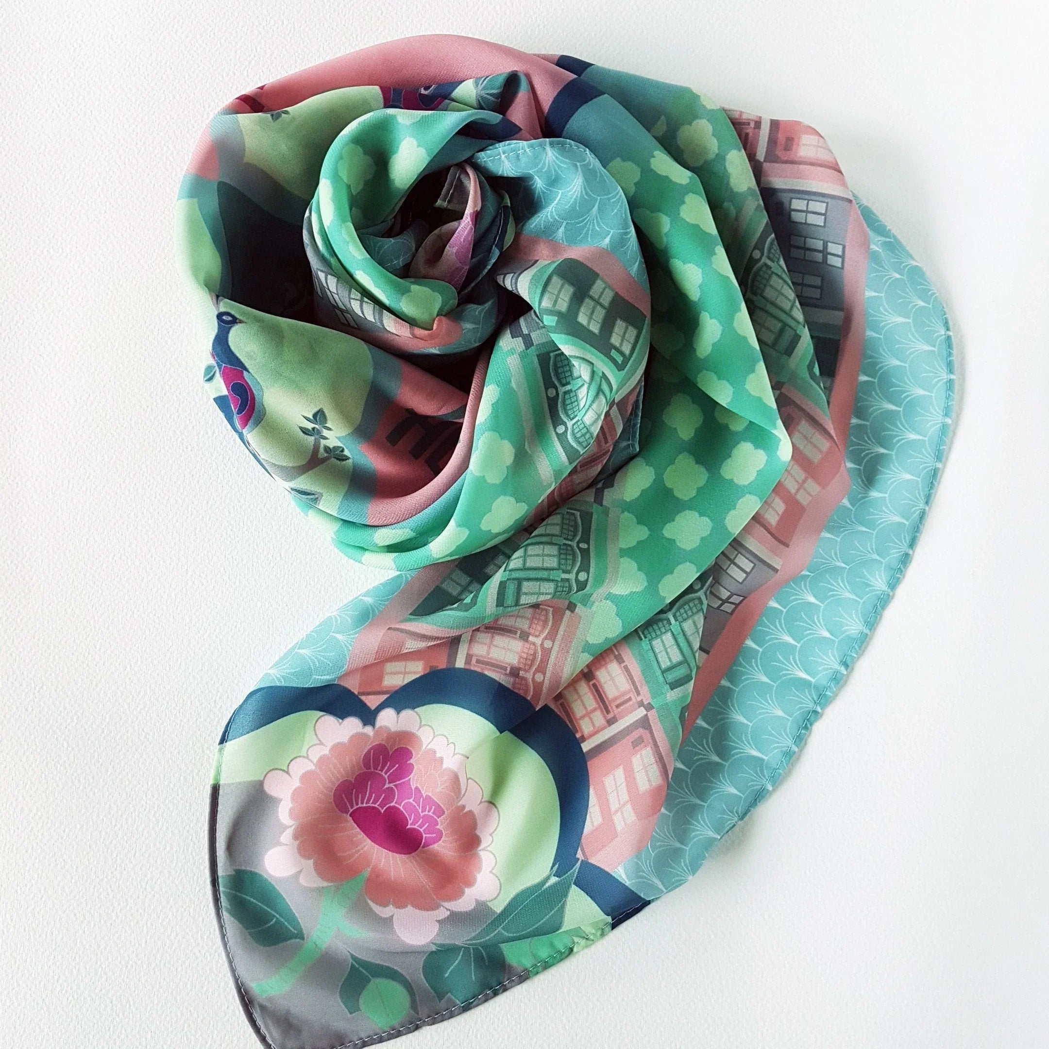 BINARY STYLE | Peranakan Opulence Silk Square Scarf 87x87cm