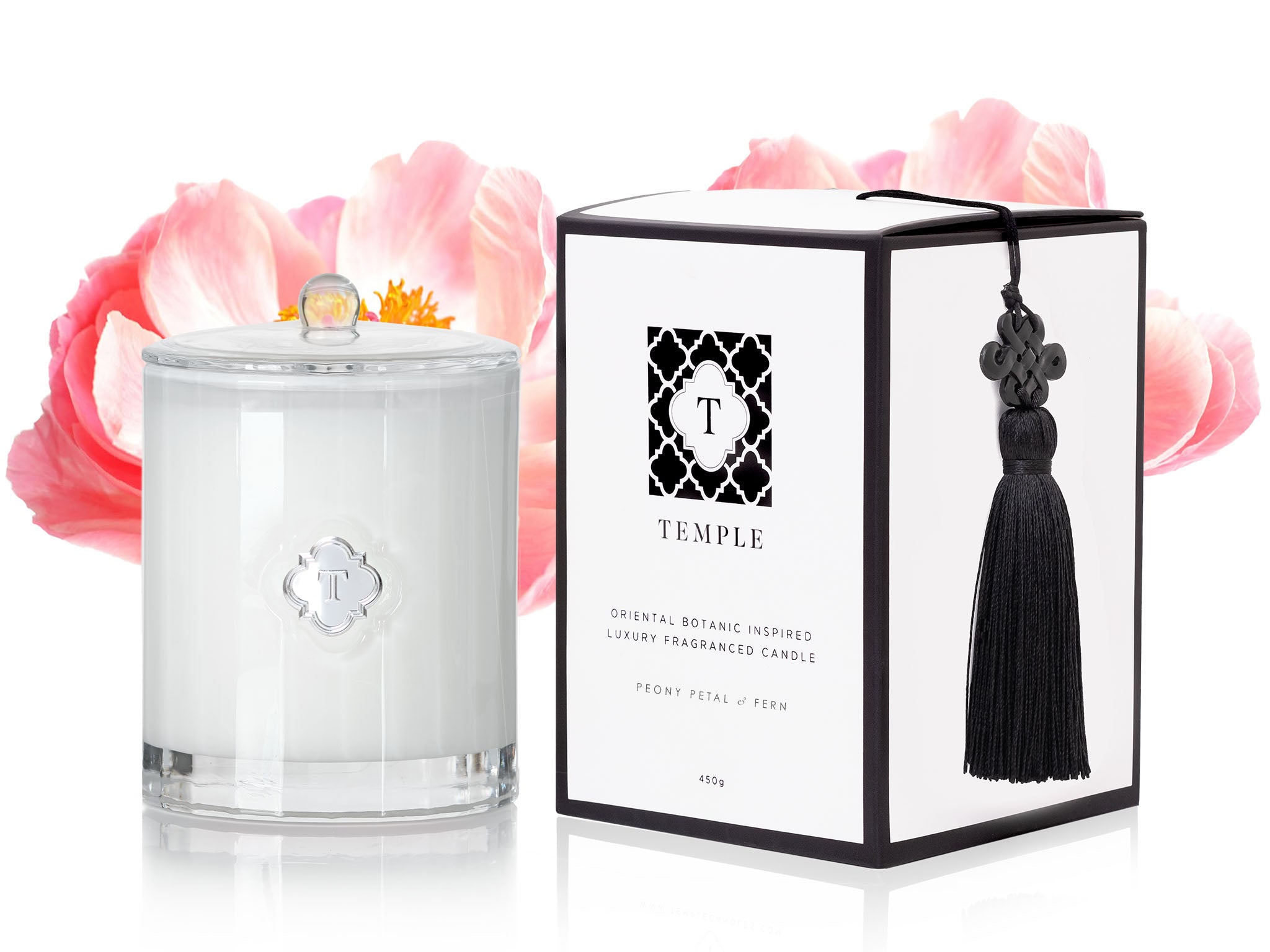 TEMPLE CANDLES | Luxury Fragranced Candle - Peony Petal & Fern