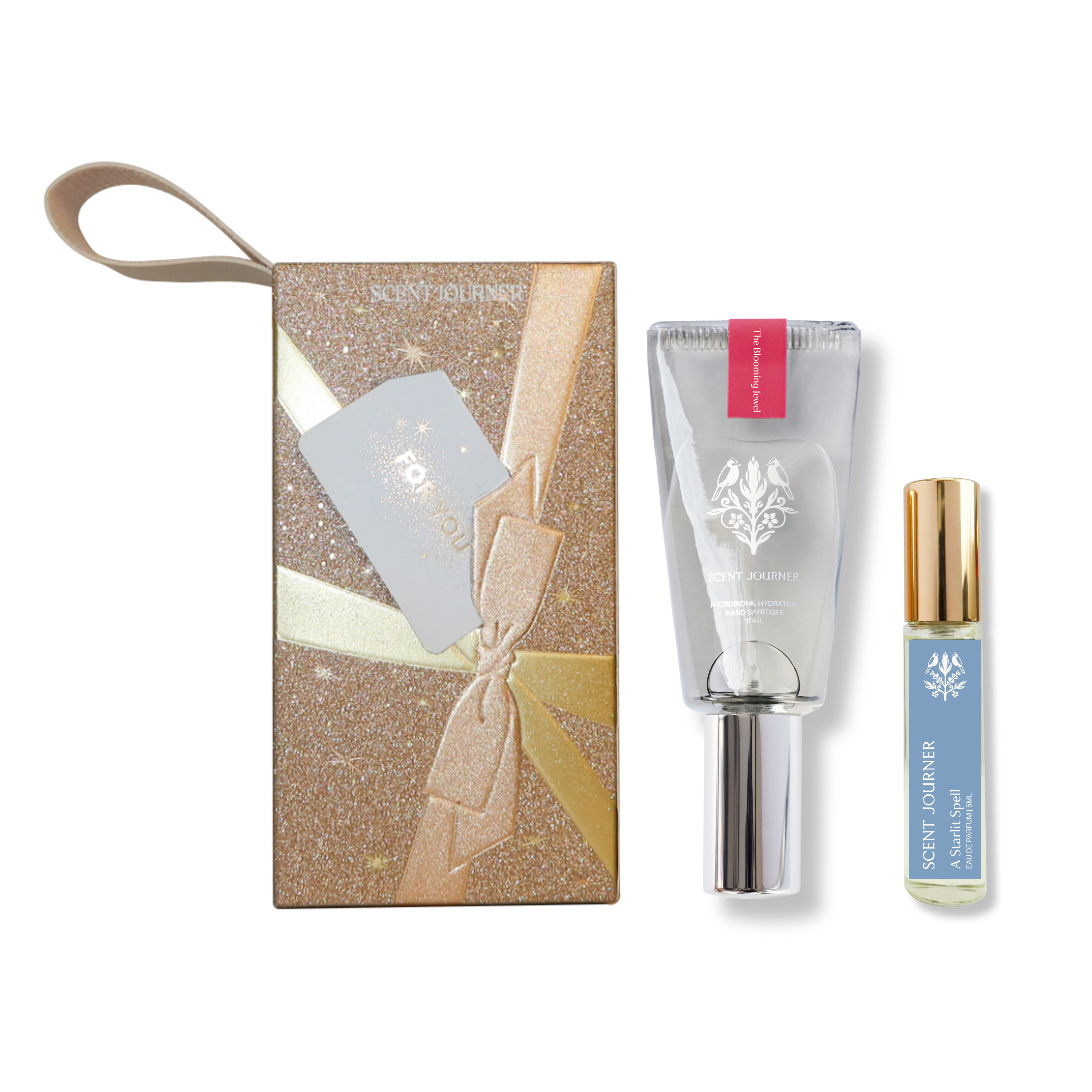 SCENT JOURNER | Festive Pocket Dual Set - The Blooming Jewel Hand Sanitiser 10ML + A Starlit Spell EDP 5ML
