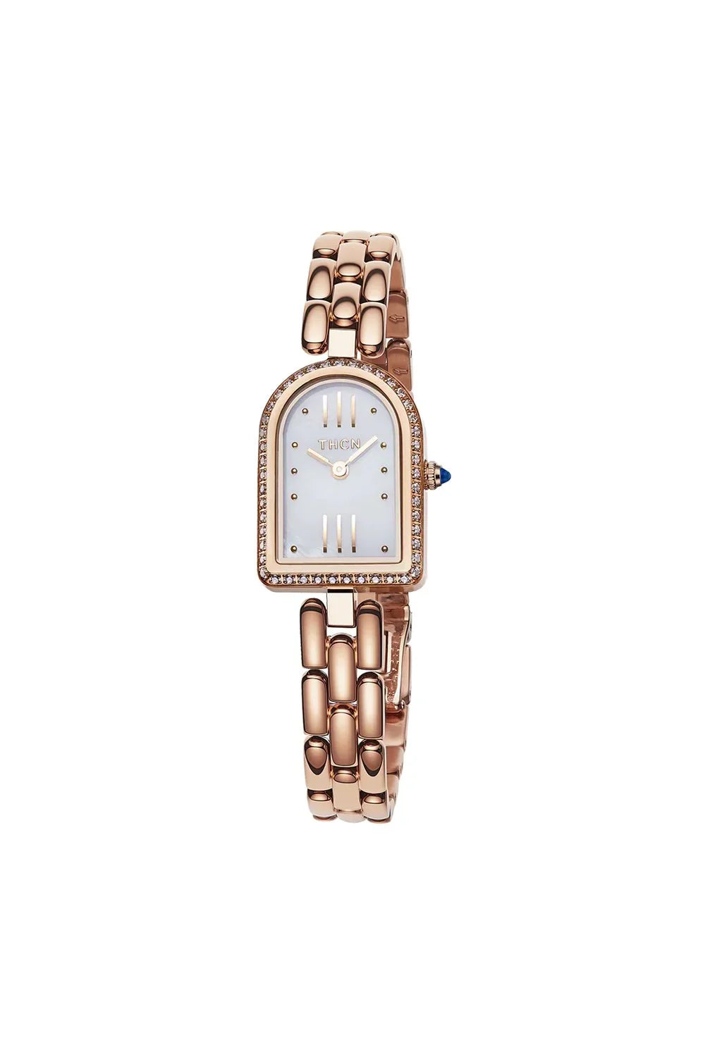 BLACK BY BLUE BRAVE | THCN N· II White Mother-of-Pearl Rose Gold Bracelet Watch