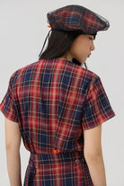3EIGHTH | Kage Beret in Red Tartan Double Gauze