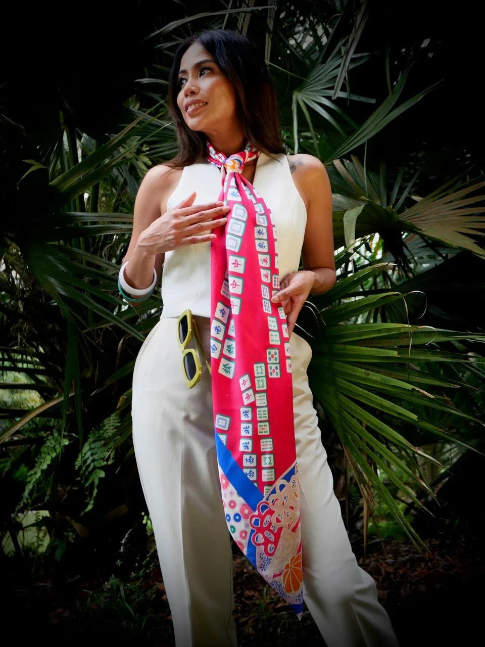 BINARY STYLE | Aunty's Winning Hands Premium Silk Scarf