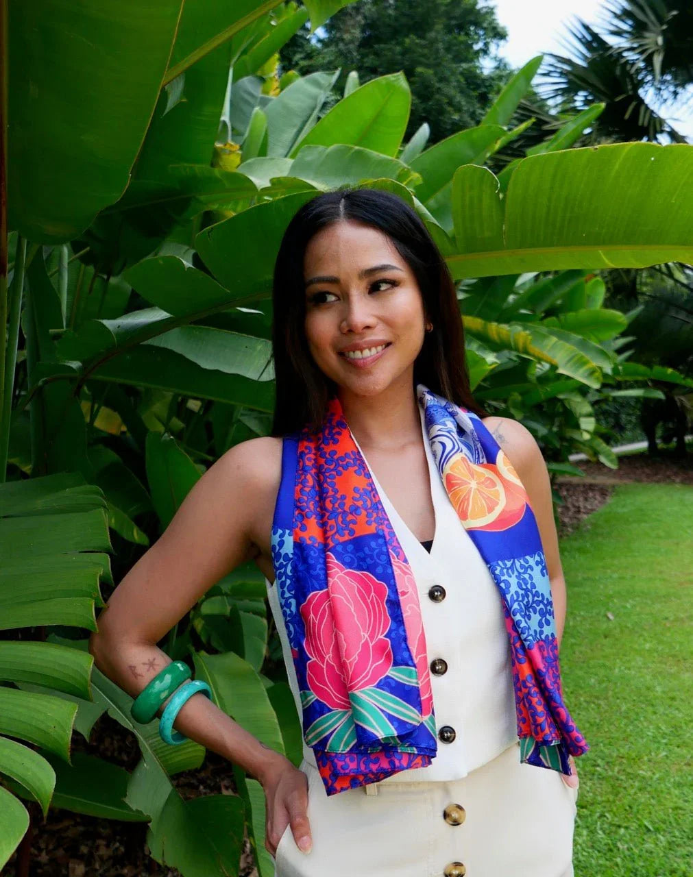 BINARY STYLE | Straits Chinoiserie Premium Silk Scarf