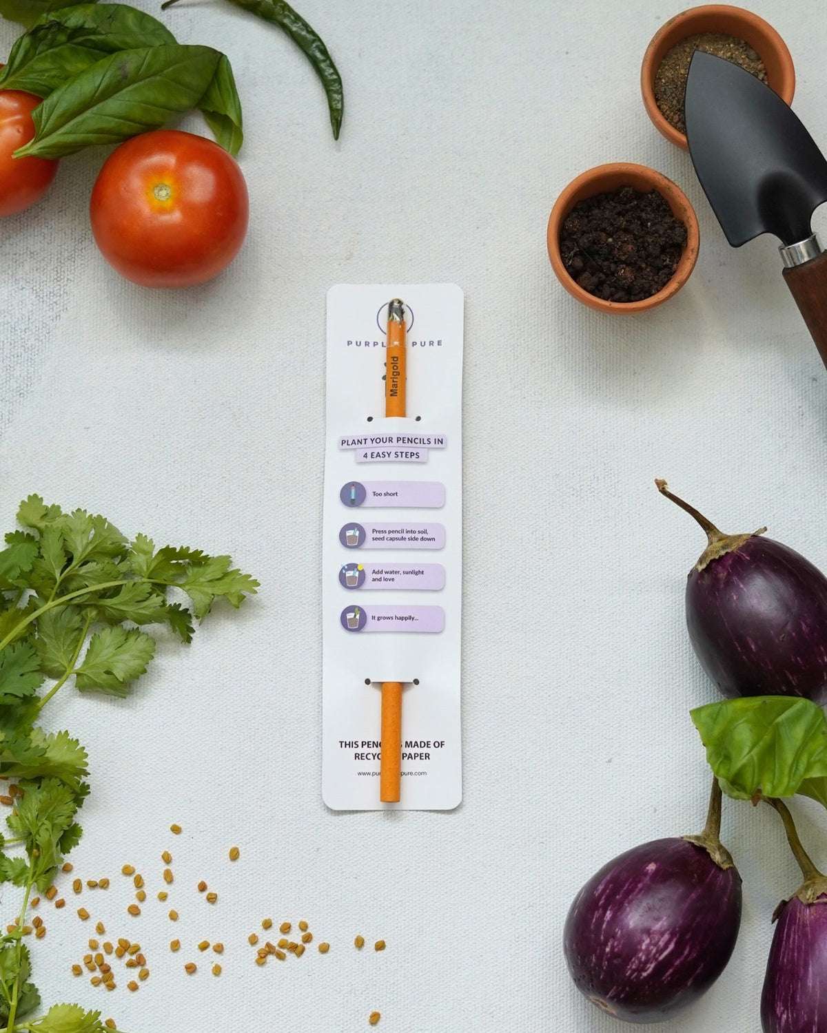 PURPLE AND PURE | EcoGrow Seed Pencils | Marigold