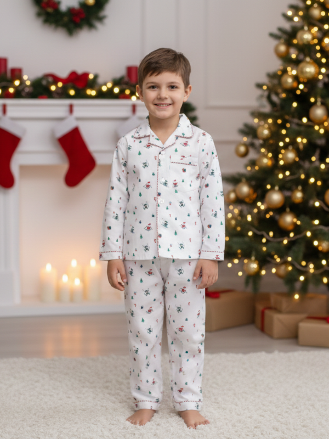 NIMBU | Snowy Santa Kids Unisex PJs in Cotton