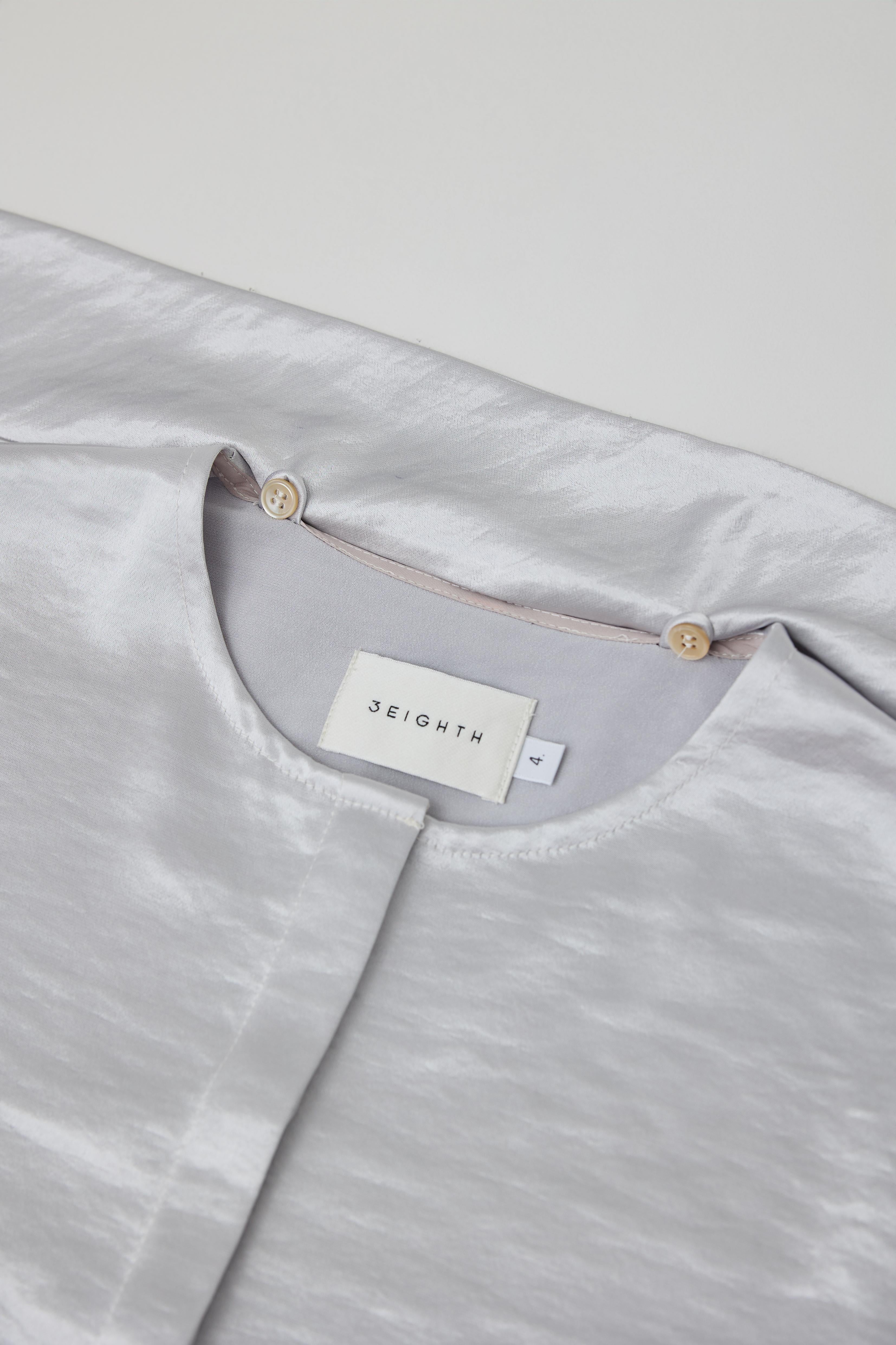 3EIGHTH | Nimai 2-Way Scarf Top In Silver Satin