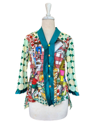 TRIOLOGIE | Kopitiam Kebaya Teal Top