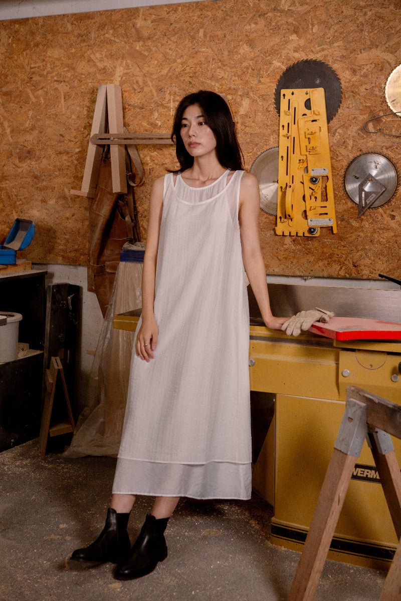 SAERO COLLECTIVE | Mok Textured Dress | White