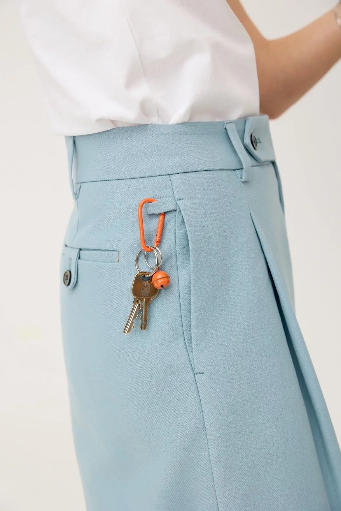 3EIGHTH | Nagare Pleat Trousers in Steel Blue