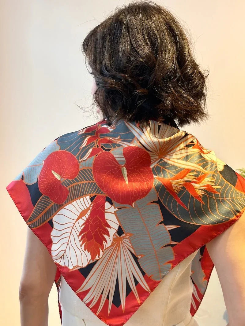 BINARY STYLE | Tropical Party Silk Scarf