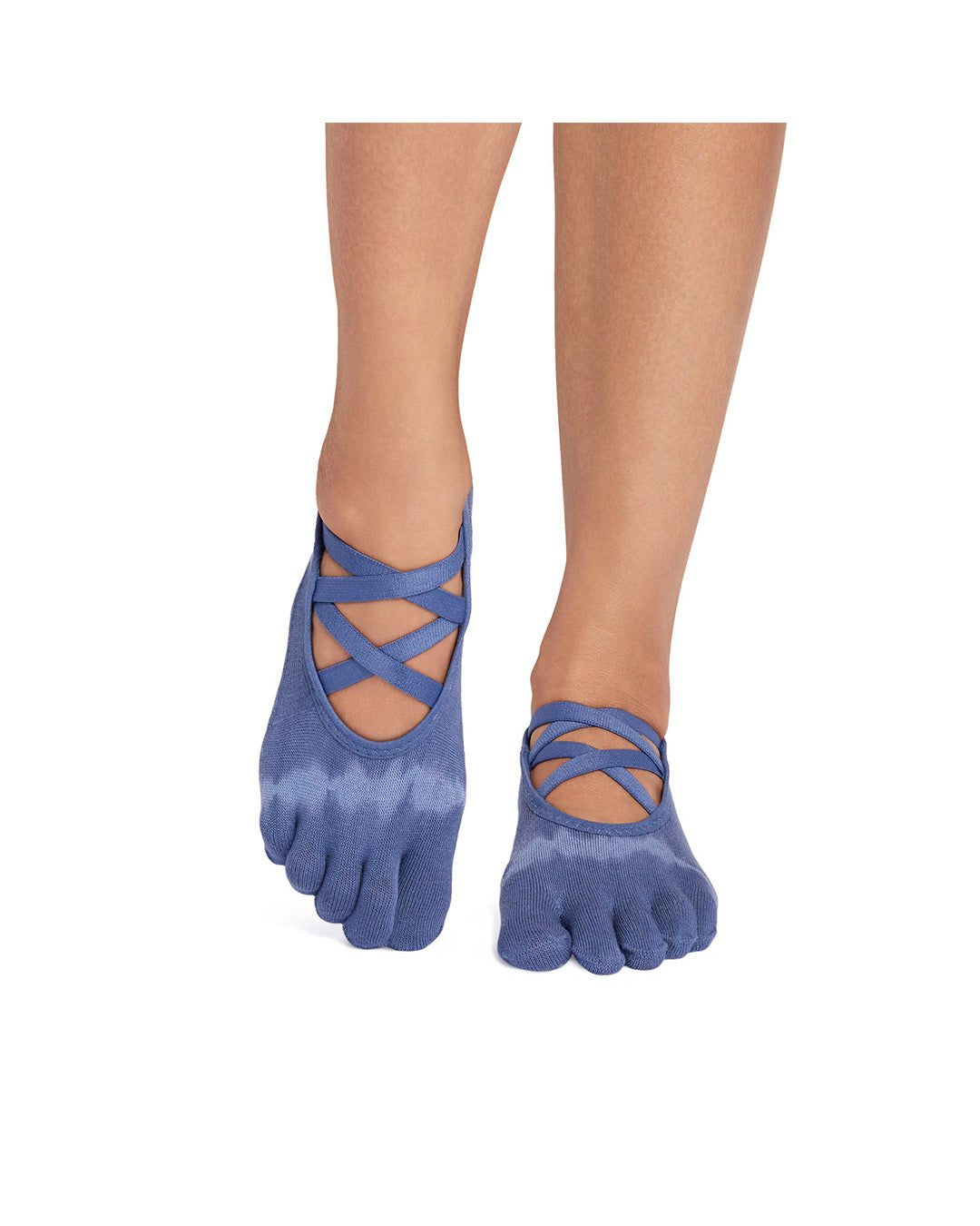 TOESOX | Ultra Fine Knit Elle Full Toe - Soft Blue Tie Dye Stripe