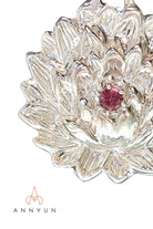 CREATIVE JEWELLERY STUDIO | Tourmaline, Silver Lotus Pendant Necklace by Annyun