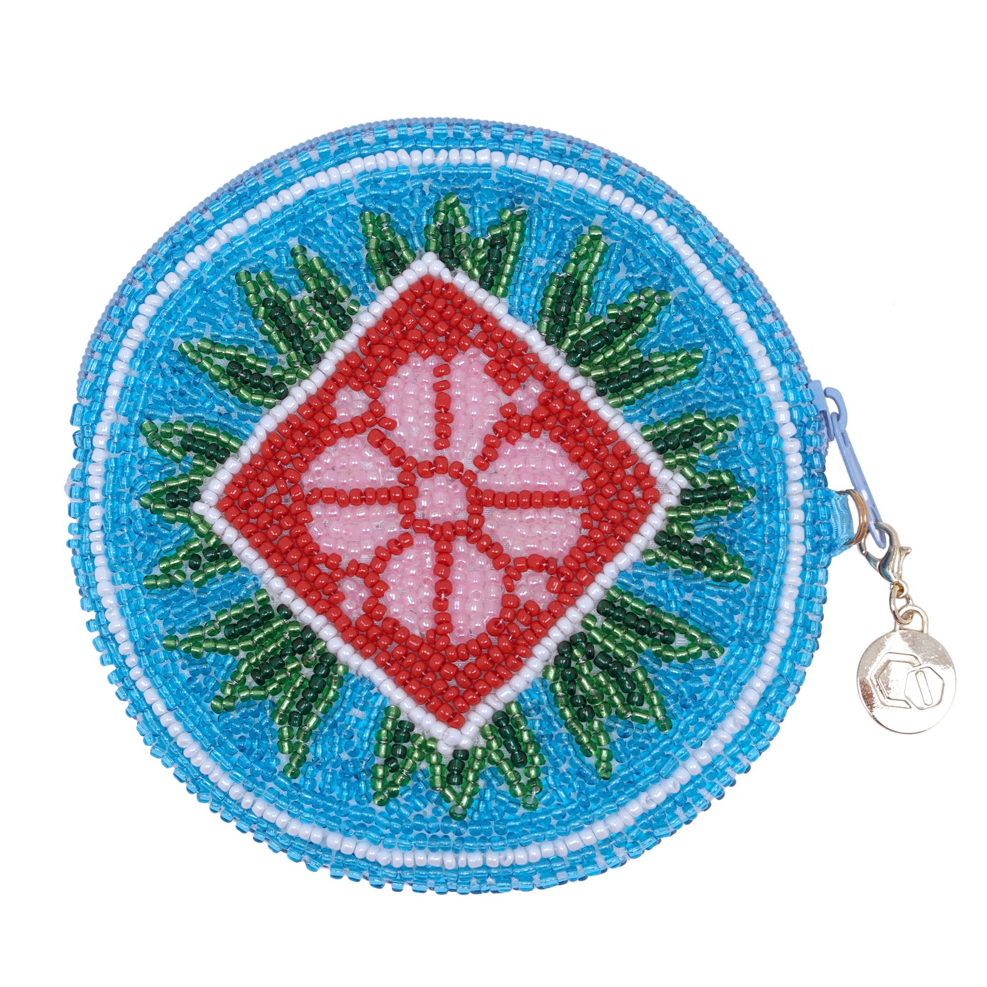 COCOONESE | Beaded Coin Purse - Sunburst Petals (BL)