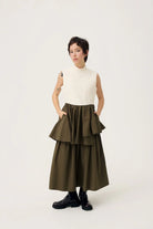 3EIGHTH | Ukabu Dress in Olive & Cream