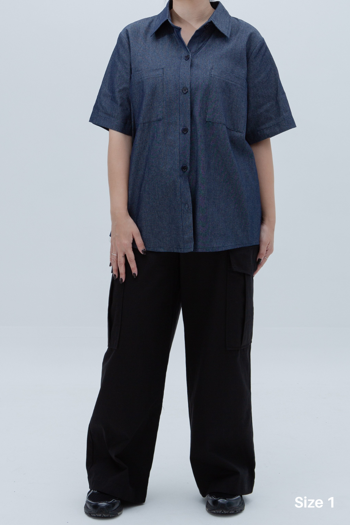SAERO COLLECTIVE | Denim Short Sleeve Shirt | Blue
