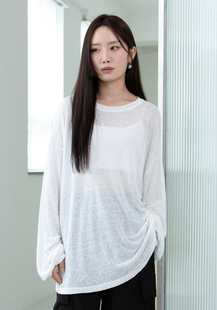 SAERO COLLECTIVE | Myeon Long Sleeve Top | White