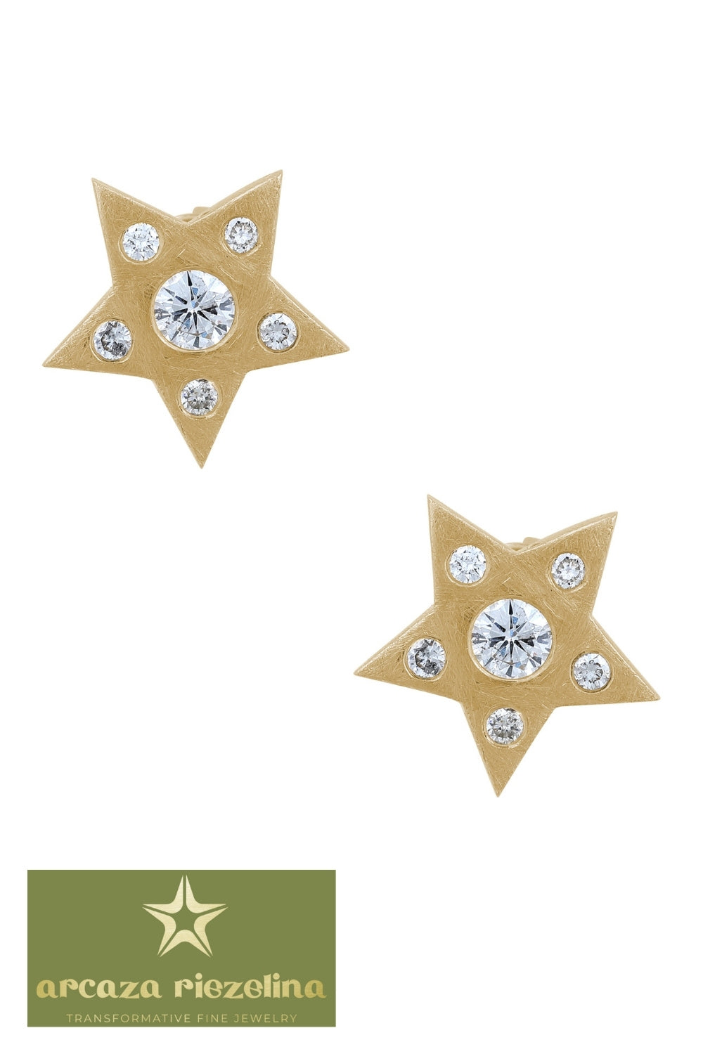 CREATIVE JEWELLERY STUDIO | 18k Gold Diamond "Five Direction Fortunes" Earrings by Arcaza Riezelina