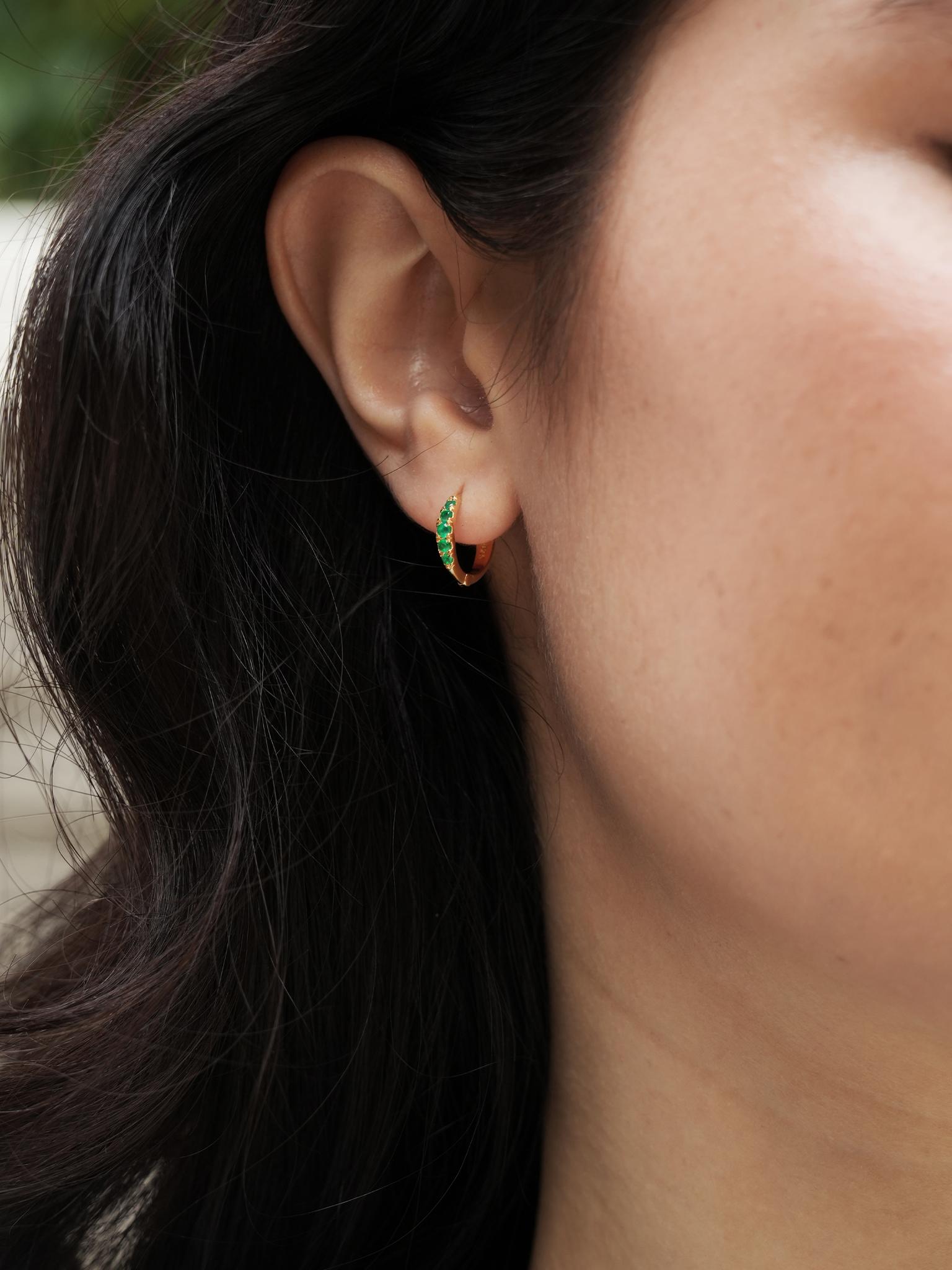 EMBRACE JEWELLERY | Eclipse Hoops With Green Onyx