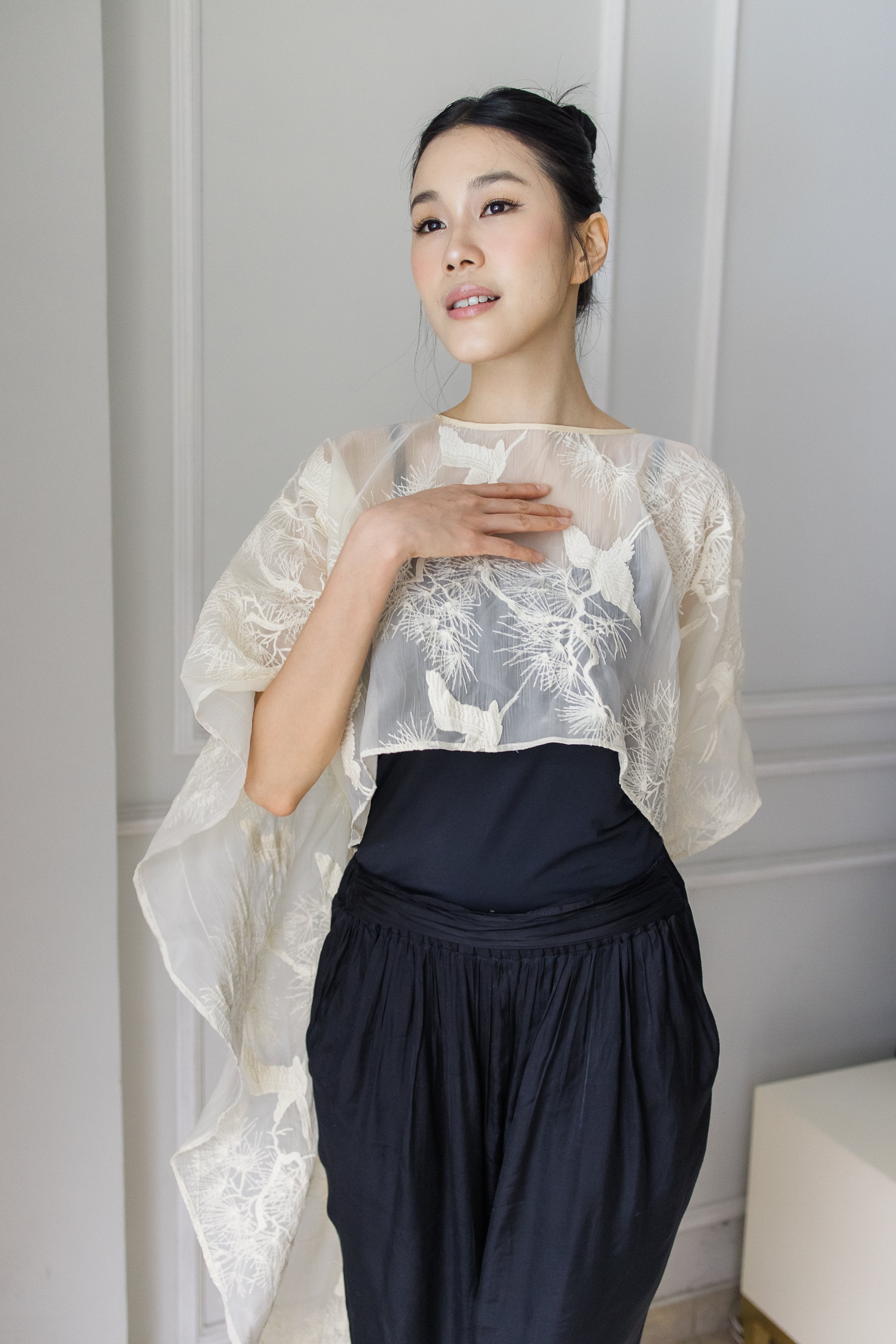 PAOPAO | 鹤 HÈ Sheer Cape