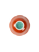 CRAFILAB | Brick Red & Turquoise Tall Fluted Lidded Bowl