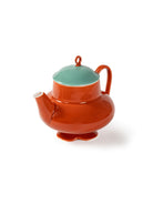 CRAFILAB | Brick Red & Turquoise Round Teapot