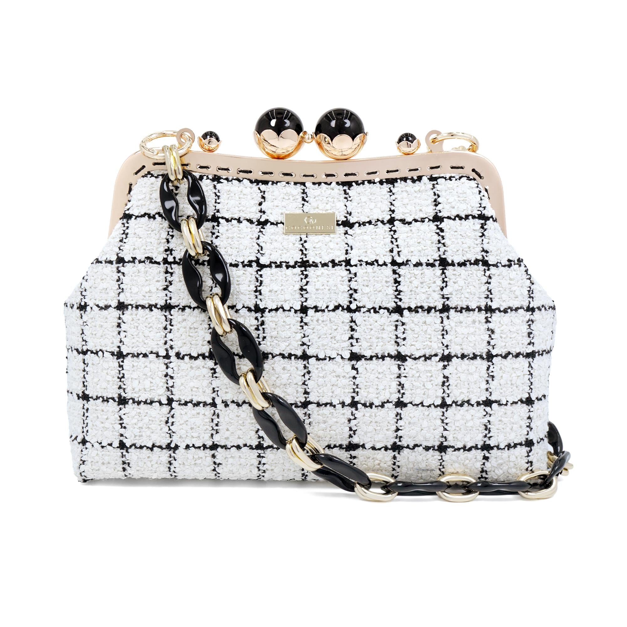 COCOONESE | Acrylic Chain Tweed Shoulder Bag - Regal Mosaic