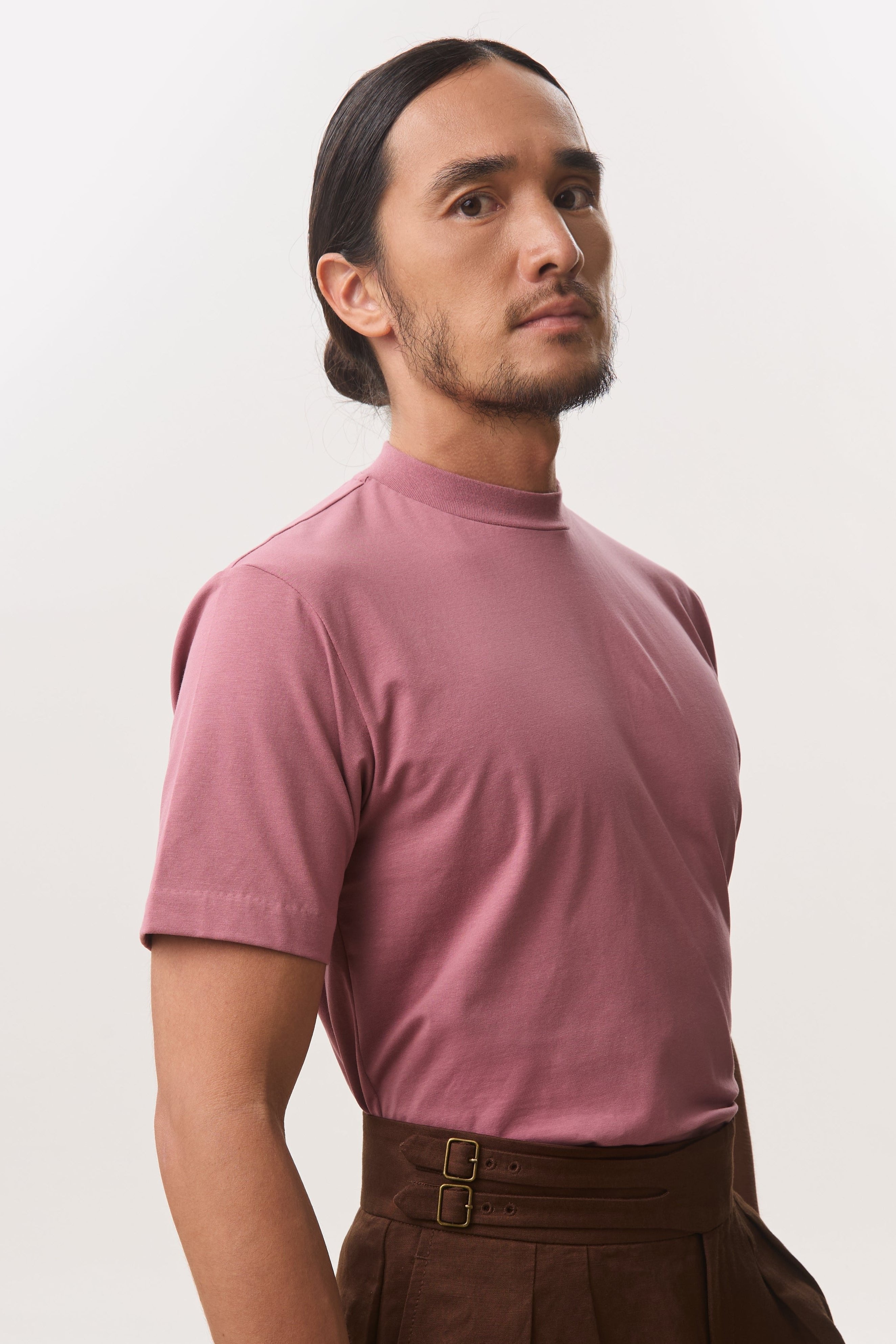 HOUSE OF ANON | Arlo Mock Neck Tee, Jersey