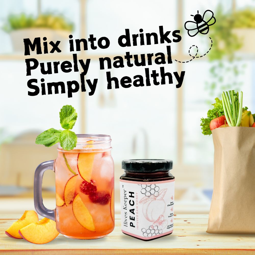 HIVES KEEPER | Infused Raw Honey (with Gift Box) - Peach Infused Raw Honey