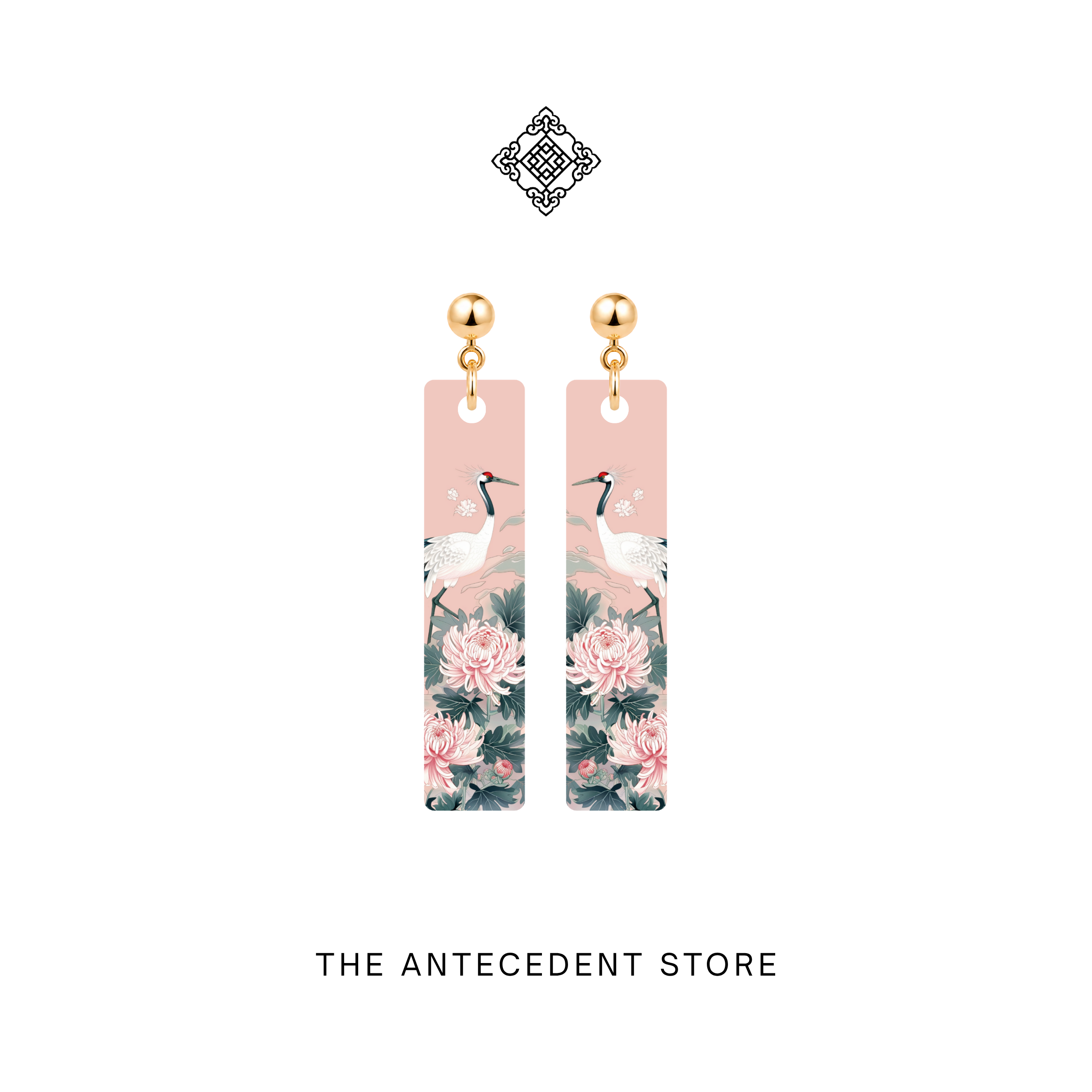 THE ANTECEDENT STORE | Crane & Chrysanthemum Earrings
