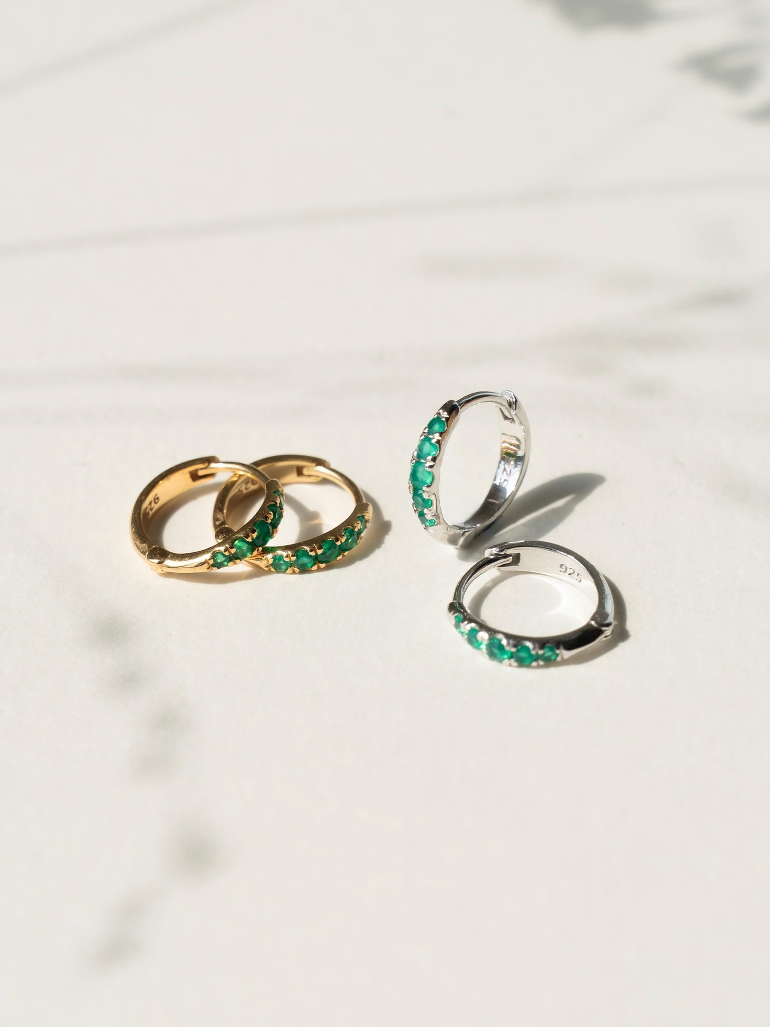 EMBRACE JEWELLERY | Eclipse Hoops With Green Onyx