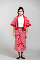 STUDIO GYPSIED | Batik Crop Jacket In Tumbuh Saga Seed Red