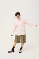 3EIGHTH | Oki Scarf Collar Top in Sakura Pink