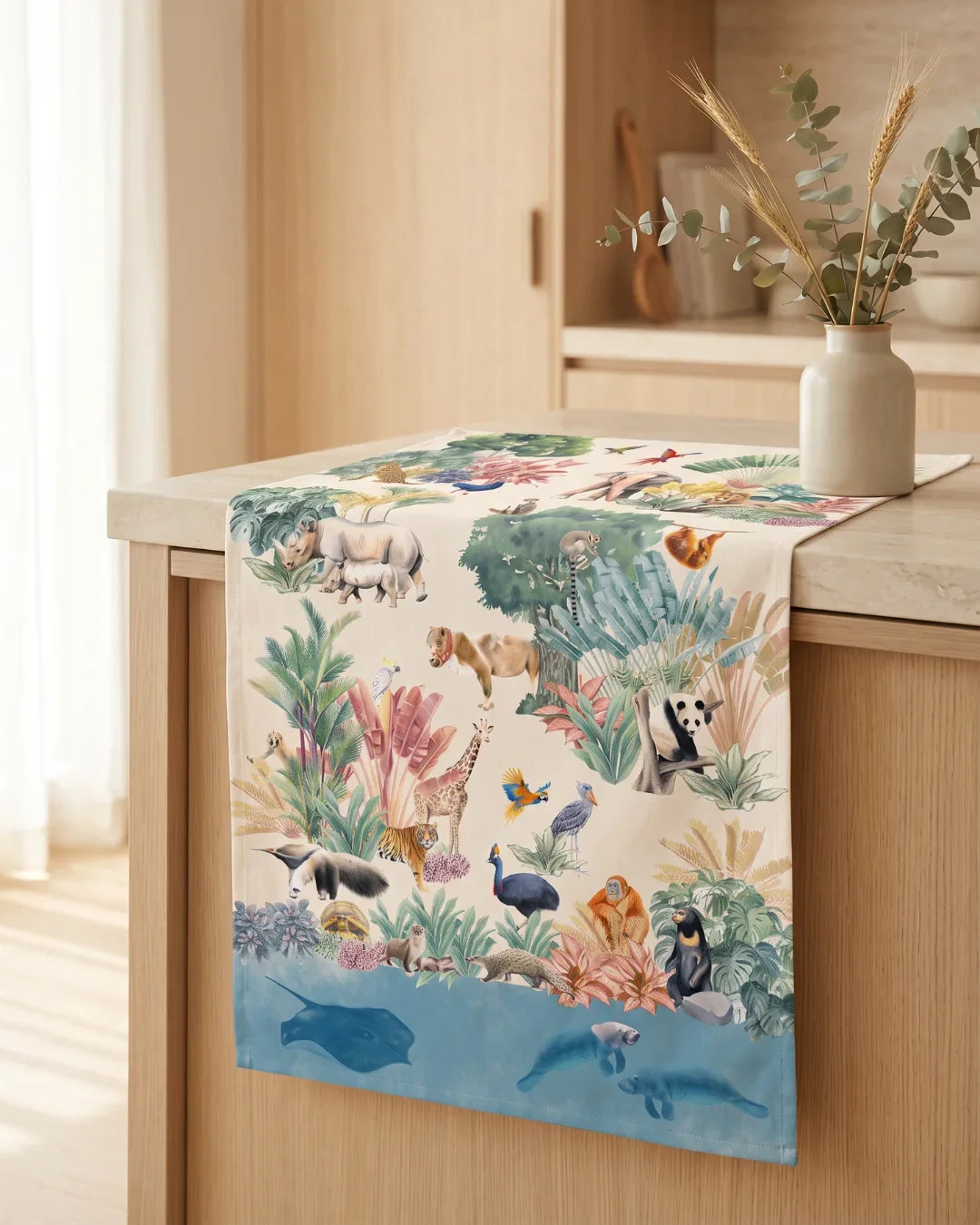 MANDAI WILDLIFE GROUP | MANDAI x SINGLAPA | Living Tapestry Tea Towel