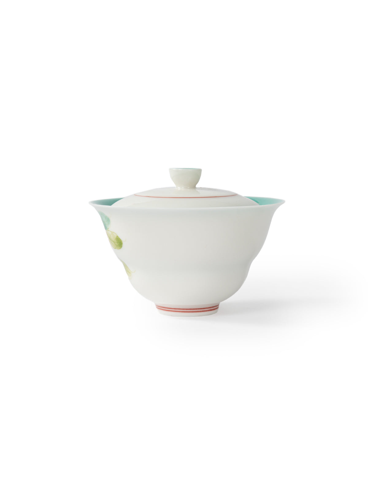 CRAFILAB | Jade Mud Pine Stone Green & Peaches Lidded Bowl