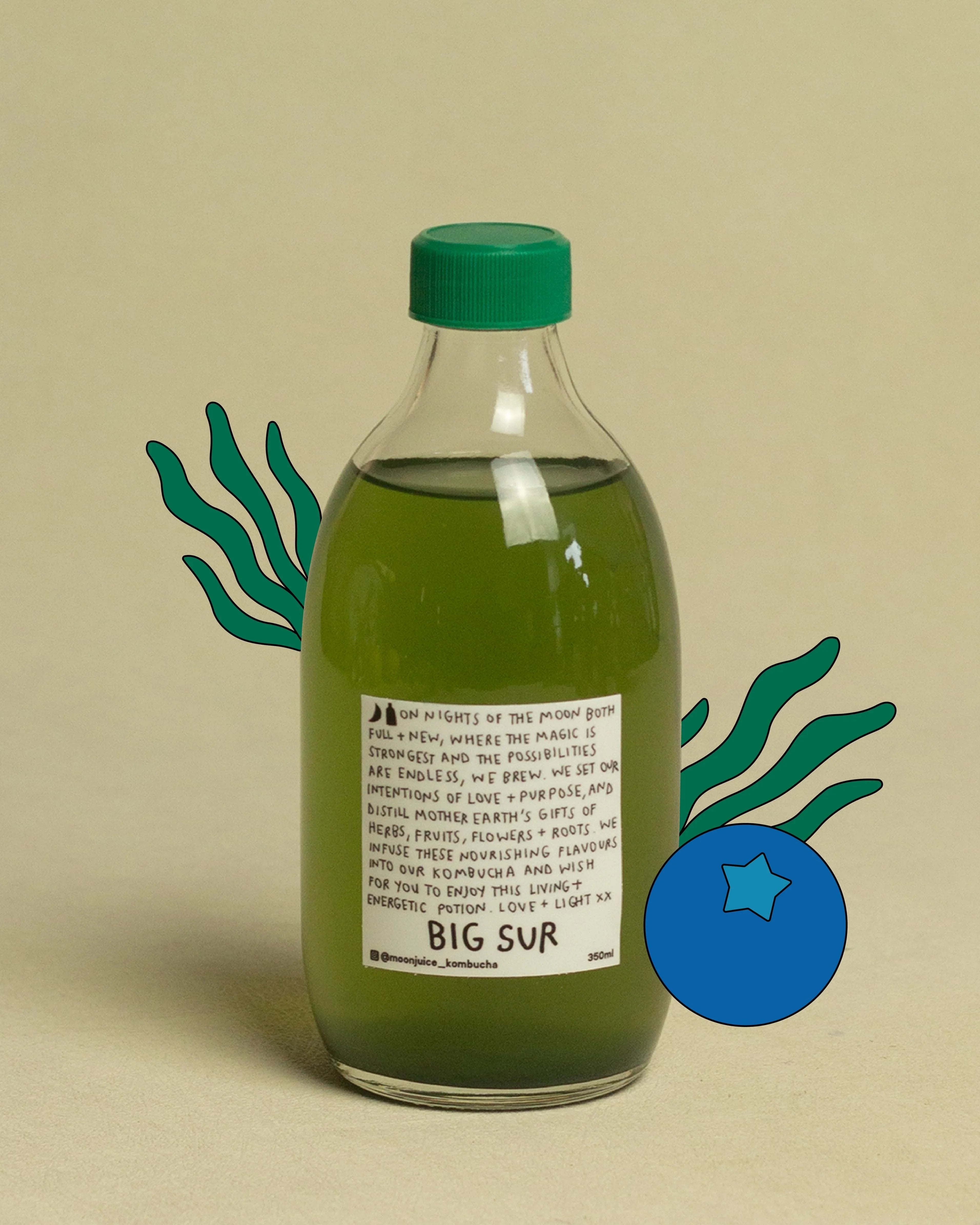 MOON JUICE KOMBUCHA | Big Sur (Blueberry Blue Spirulina Kombucha)