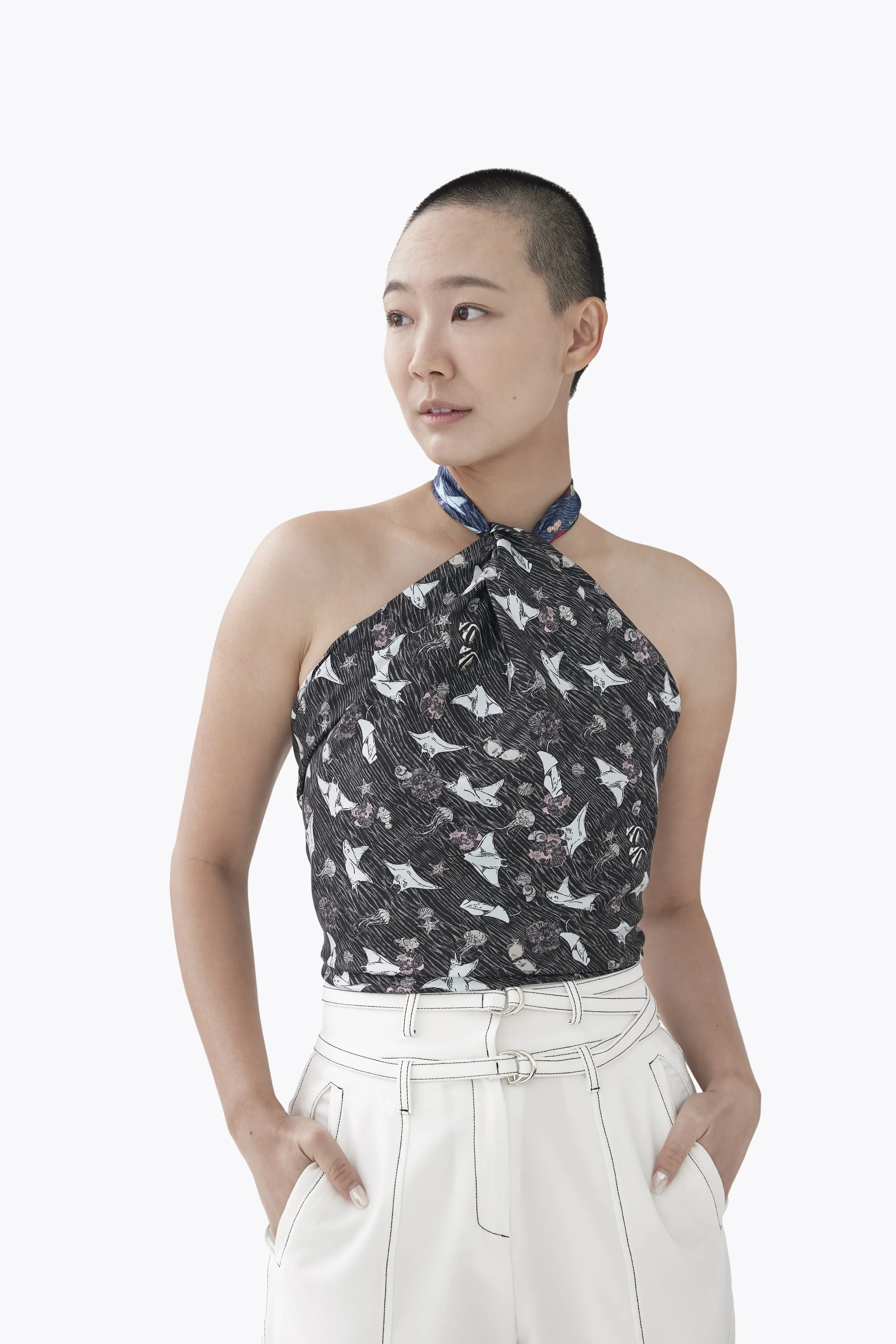 STUDIO QILING | Pura Vida Double Side Silk Scarf 100