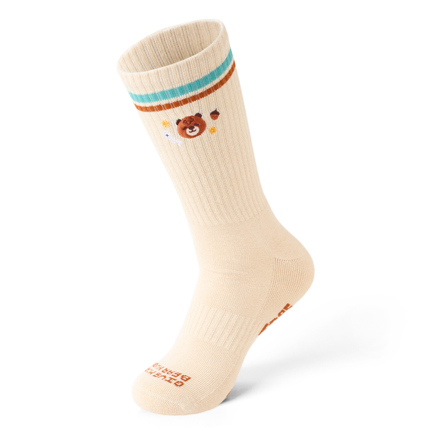 TALKING TOES | Bear Hug Athletic Sock | Cream