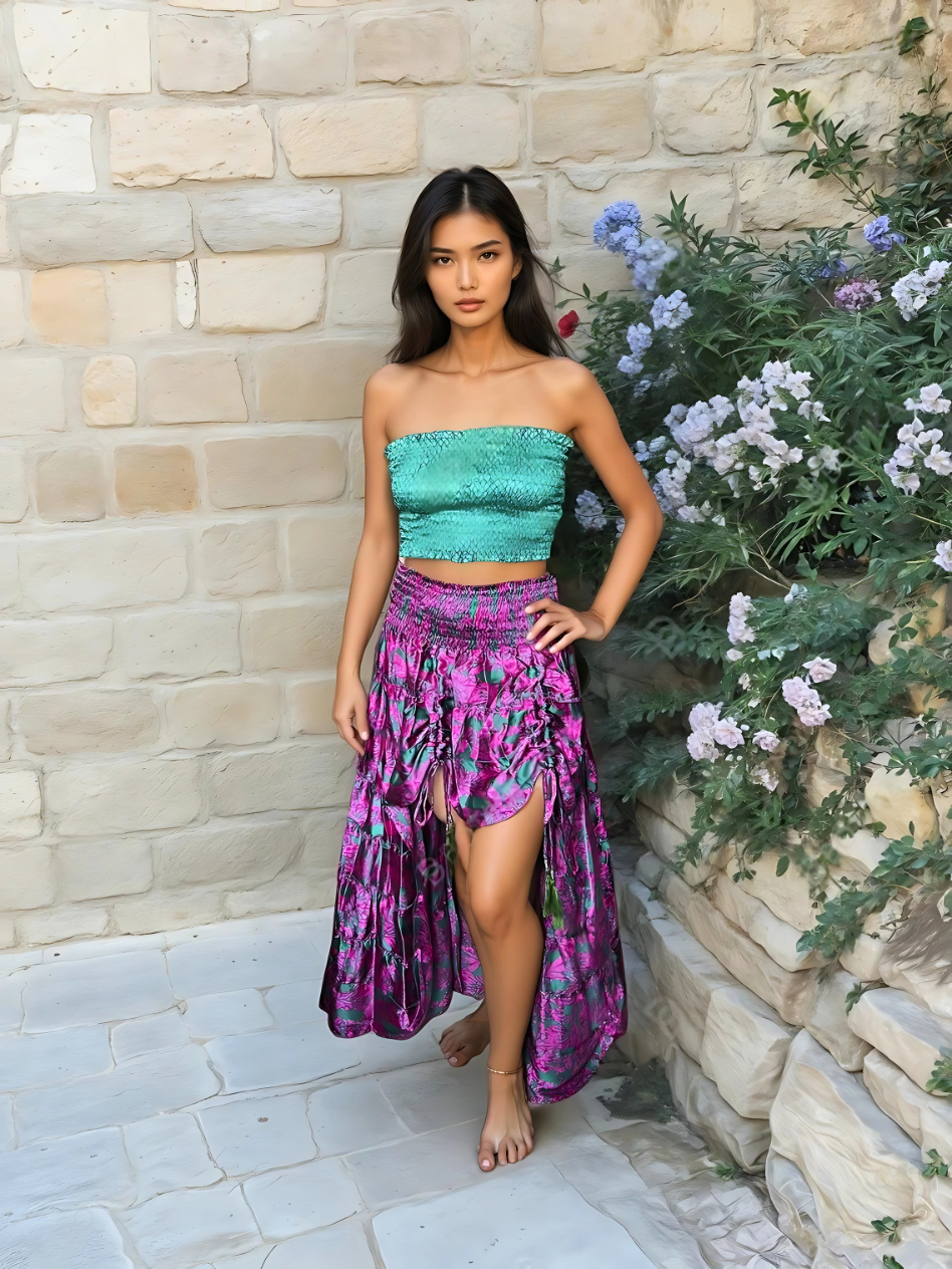 RAJA RANI | Modal Silk Tube Top & Skirt Set