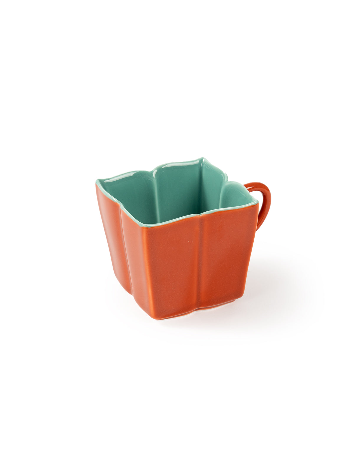 CRAFILAB | Brick Red & Turquoise Handle Tea Cup