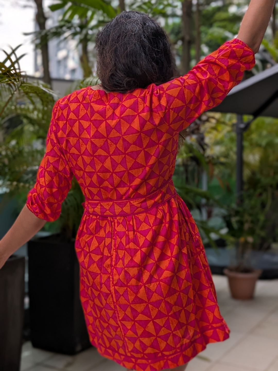 NIMBU | Havana Tango Sorbet Wrap Dress in Cotton